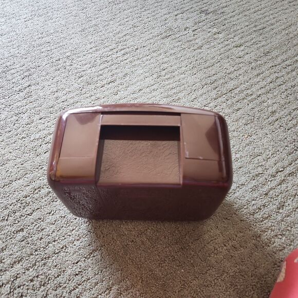 RARE Vintage MCM Choc Brown Plastic "The Jewel Kit" Lock Storage Travel Box - Picture 9 of 16